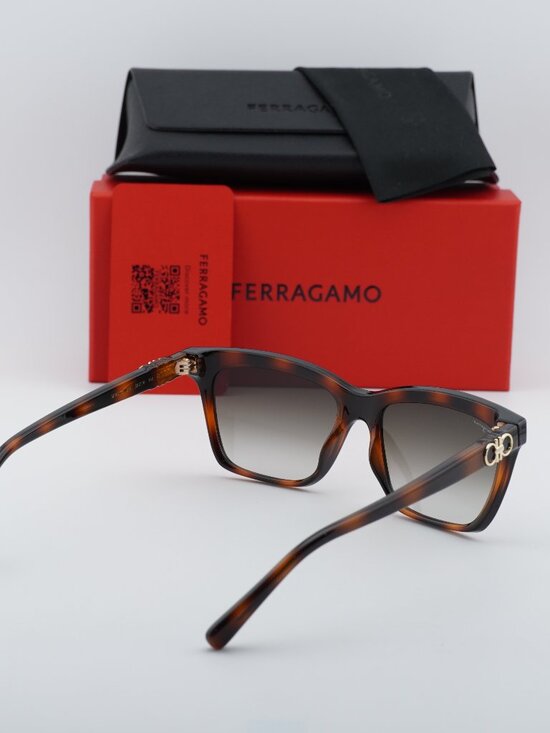 Salvatore Ferragamo SF1027S 214 Square Sunglasses - Havana / Grey main image 11